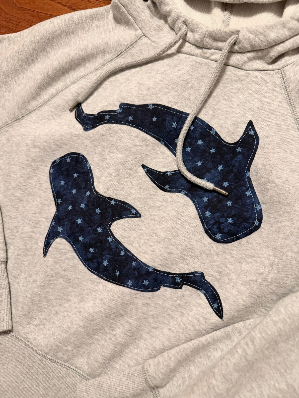 Whale Shark Patchwork Hoodie Wave Hood