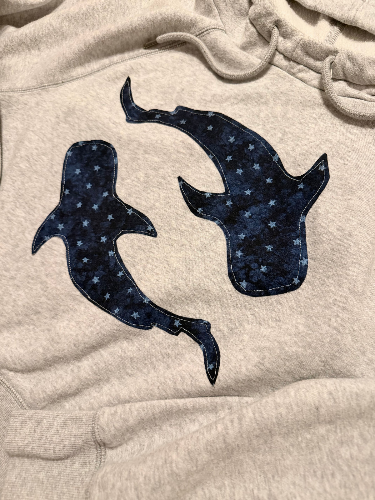 Whale Shark Patchwork Hoodie Wave Hood