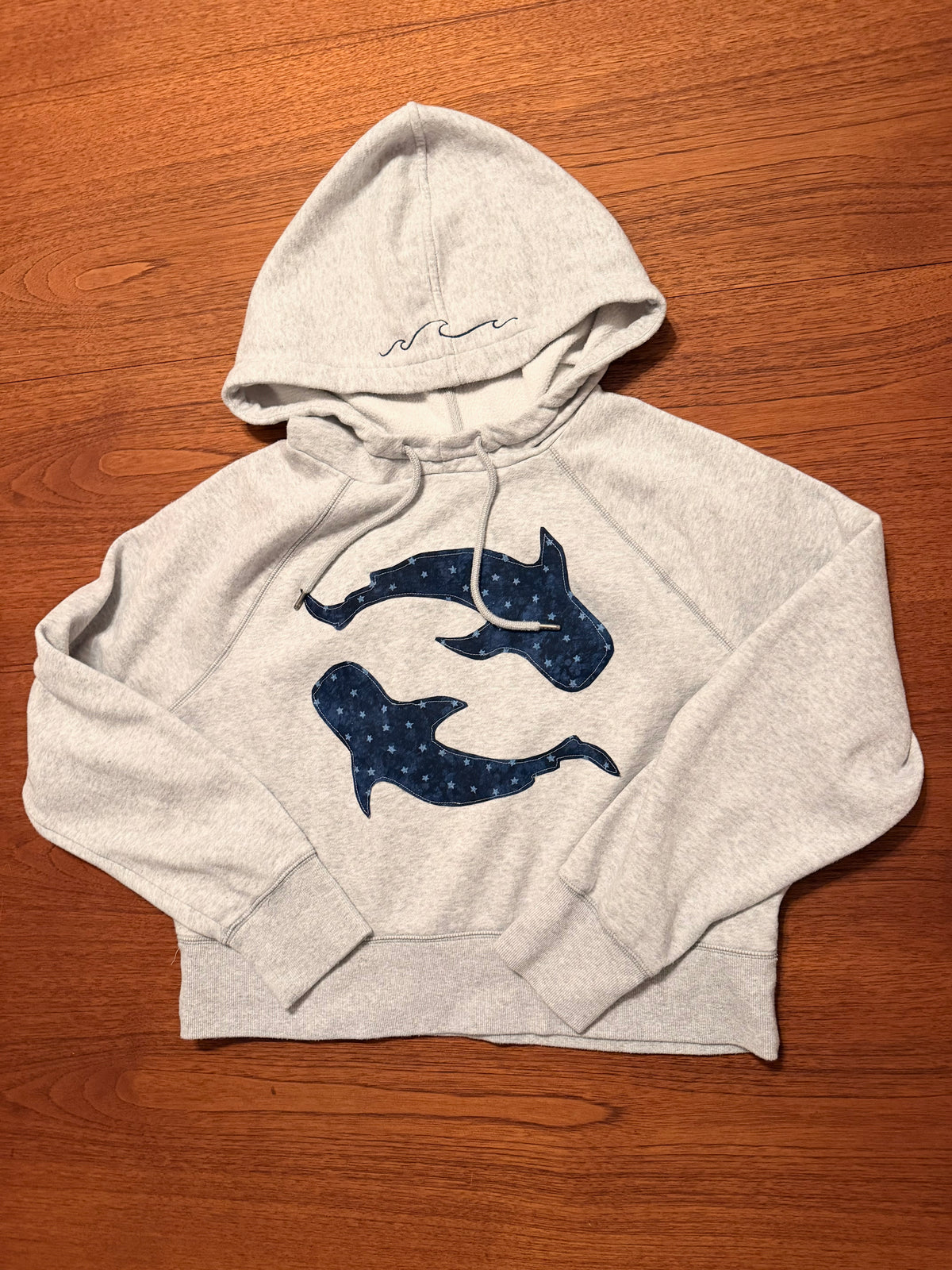 Whale Shark Patchwork Hoodie Wave Hood