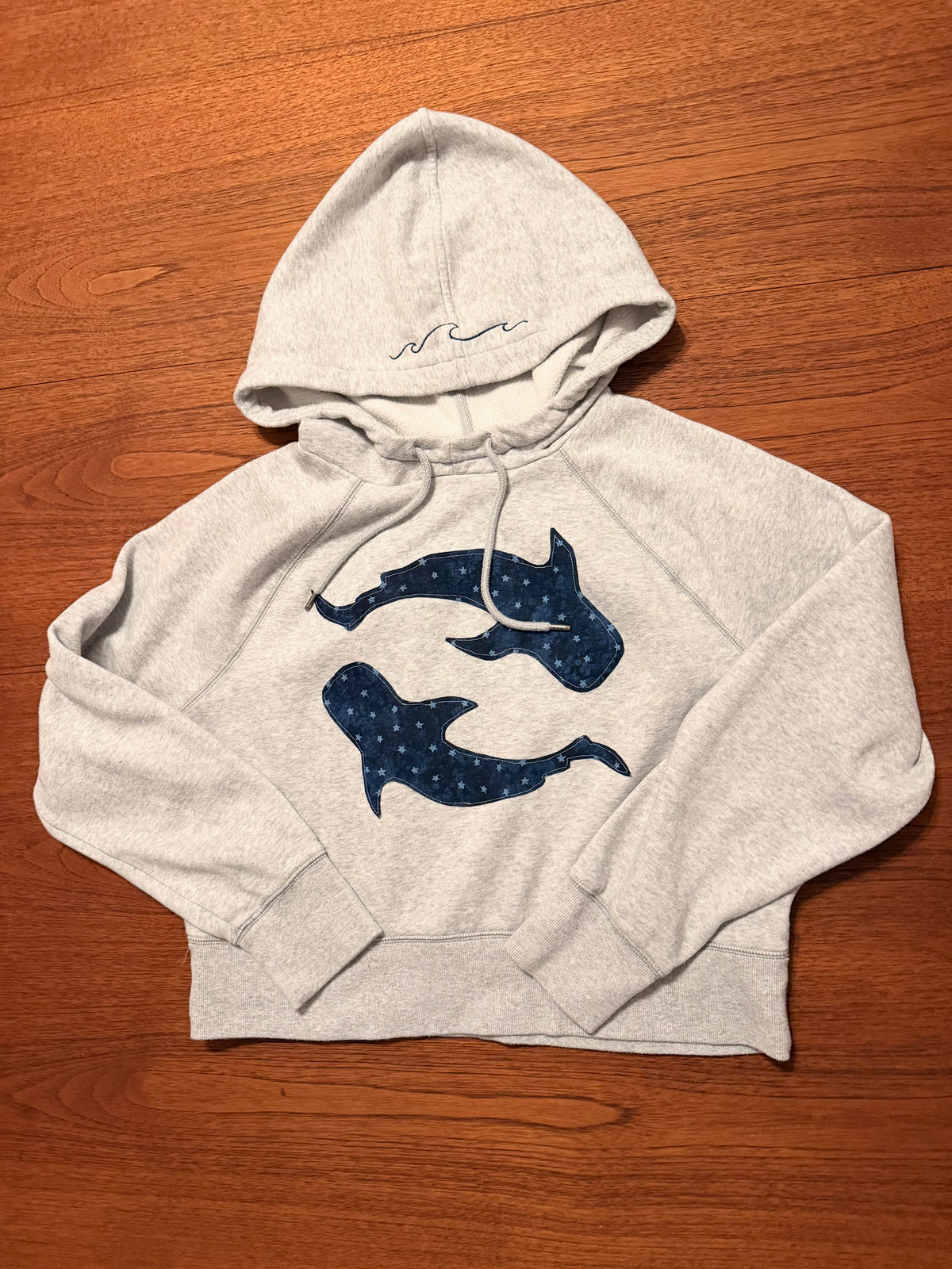 Whale Shark Patchwork Hoodie Wave Hood