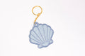 Blue Scallop Shell Embroidered Keychain