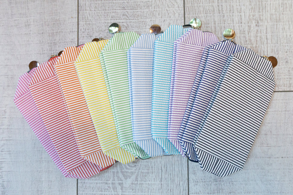 Personalized Striped Makeup Bag | Custom Monogram Cosmetic Bag