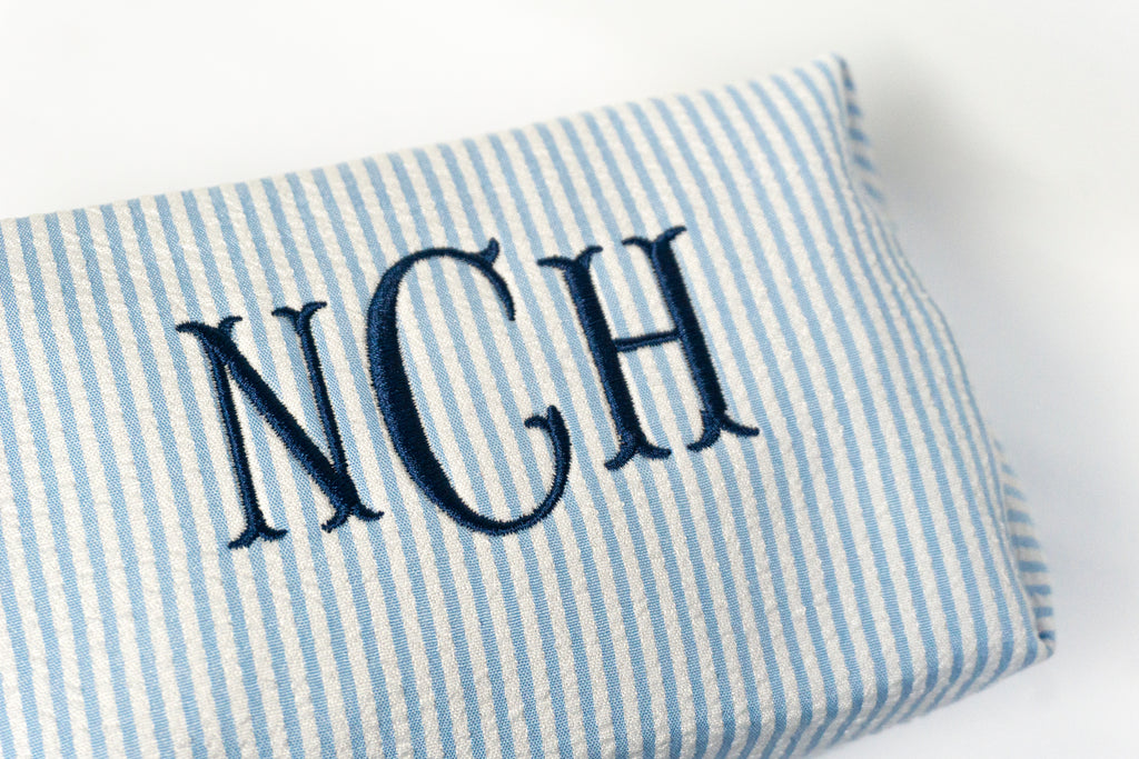 Personalized Striped Makeup Bag | Custom Monogram Cosmetic Bag