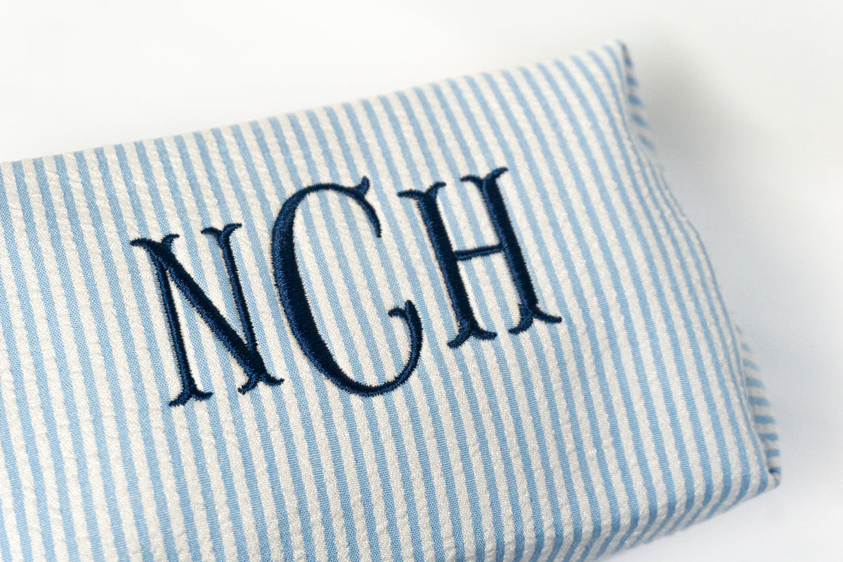 Personalized Striped Makeup Bag | Custom Monogram Cosmetic Bag